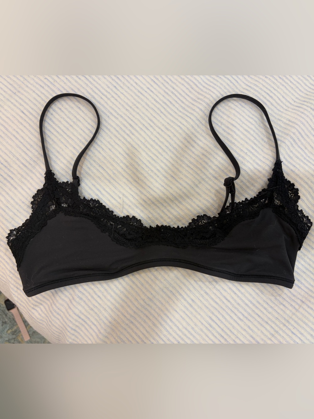 SKIMS Fits Everybody Lace Triangle Bralette and its Stretch Lace